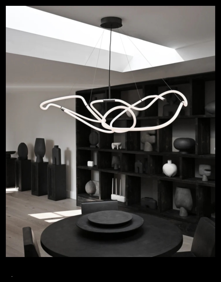 Sculpted Shadows: Black Chandeliers Crafting Ambiance