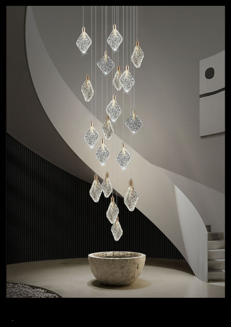 Cascading Brilliance: Staircase Chandeliers Tailored to Impress